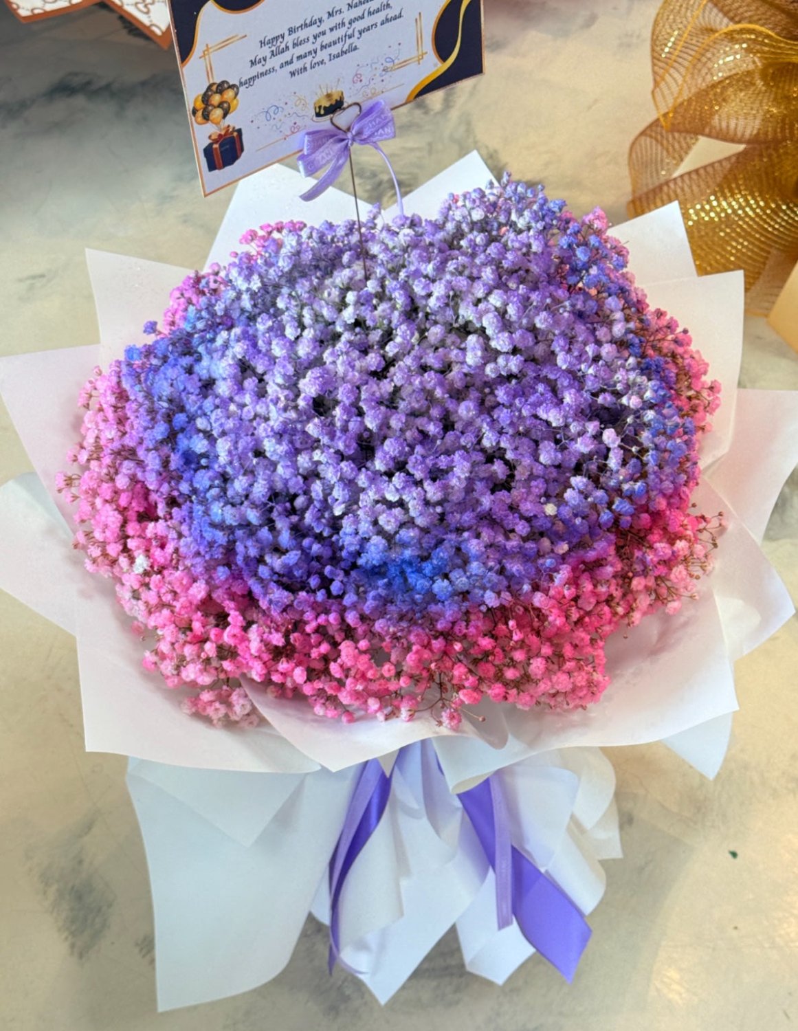 Lavender Sunset Baby’s Breath Bouquet – Medium - 98 FLOWERS