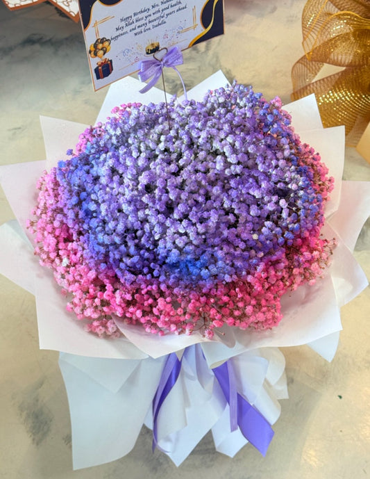 Lavender Sunset Baby’s Breath Bouquet – Medium - 98 FLOWERS