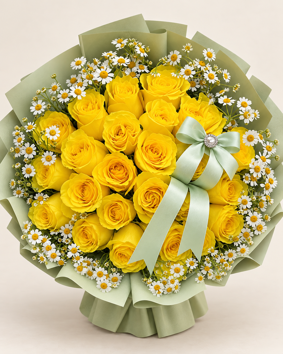 Lemon Meadow – Yellow Rose & Daisy Bouquet — clear product view