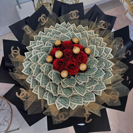 Luxury Delight Money and Chocolate Bouquet - 98 FLOWERS