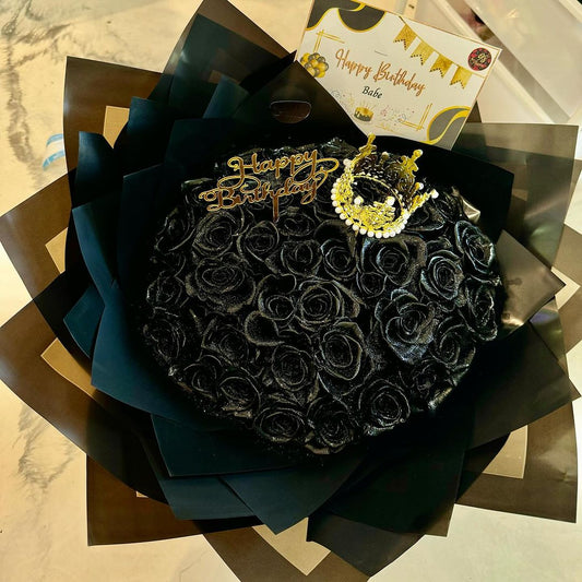 Midnight Majesty Birthday Bouquet - 98 FLOWERS