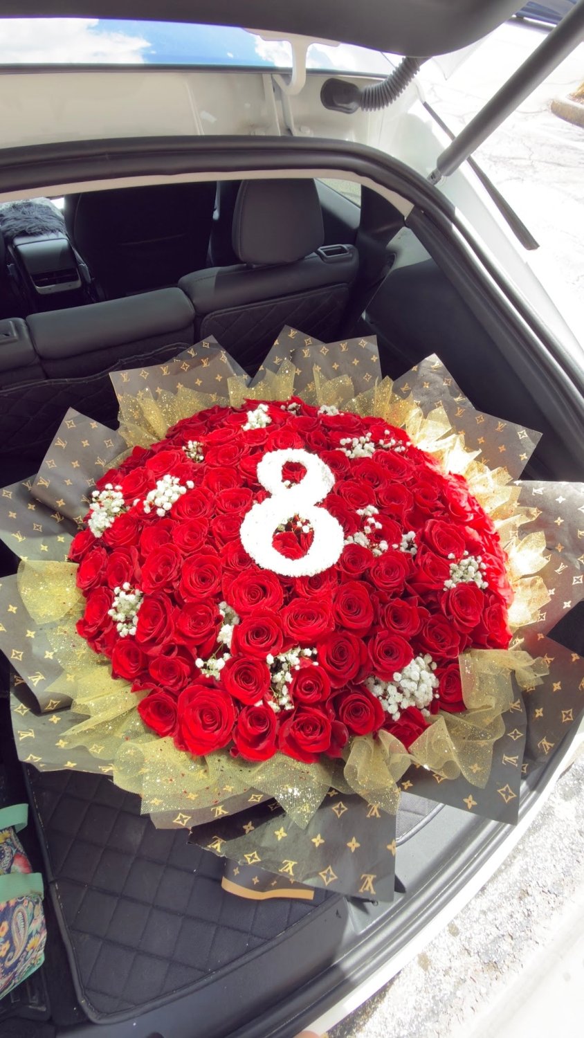 Personalized Red Rose Number Bouquet - 98 FLOWERS
