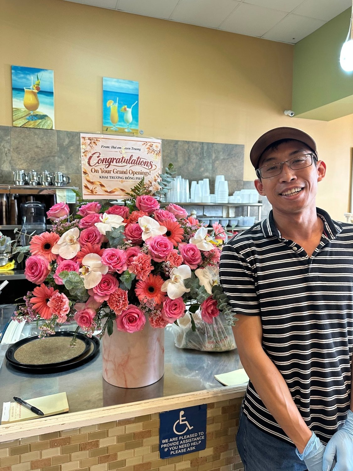 Pink Coral Rose & Orchid Grand Opening Flower Box - 98 FLOWERS
