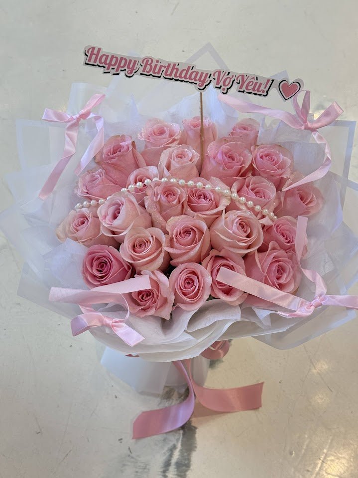 Pink Pearl Romance – Birthday Edition - 98 FLOWERS