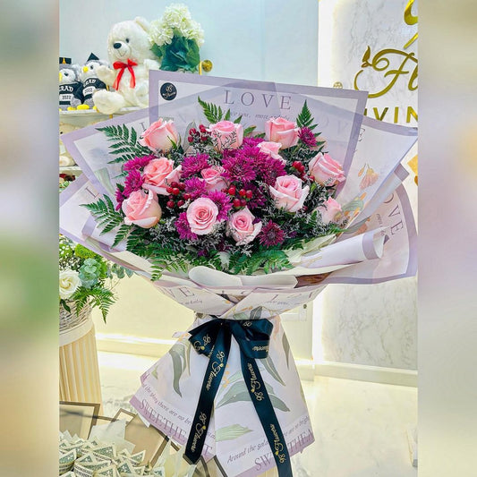 Purple Euphoria Bouquet - 98 FLOWERS