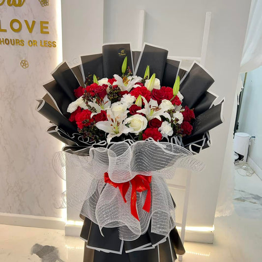 Regal Noir Grand Bouquet - 98 FLOWERS
