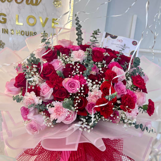 Romantic Symphony Grand Bouquet - 98 FLOWERS