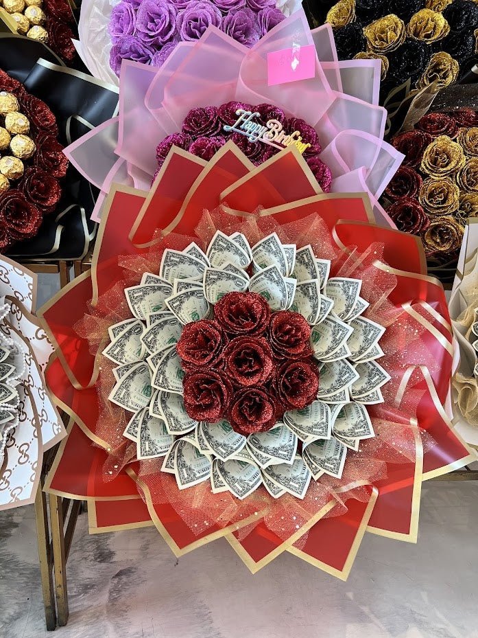 Ruby Cash Rose Bouquet - 98 FLOWERS