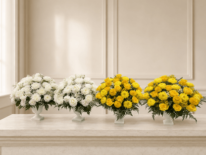 Serene Farewell Funeral Vase Pair - 98 FLOWERS