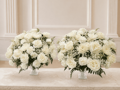 Serene Farewell Funeral Vase Pair - 98 FLOWERS