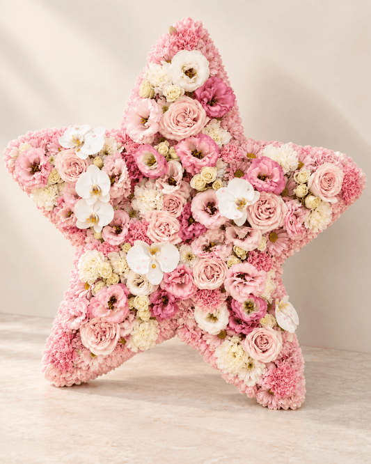 Starlight Blush – Giant Pink Star Flower Arrangement - 98 FLOWERS
