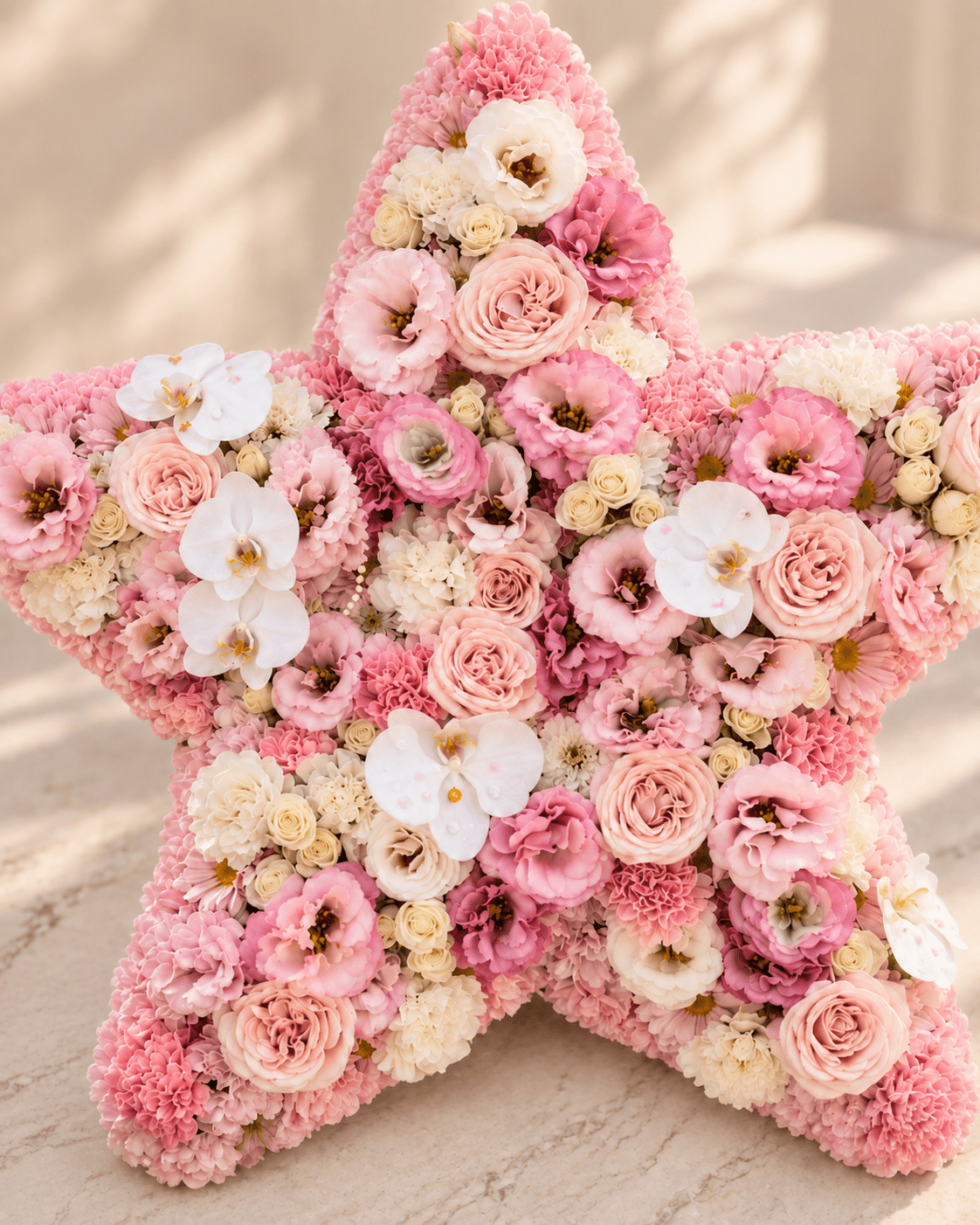 Starlight Blush – Giant Pink Star Flower Arrangement - 98 FLOWERS