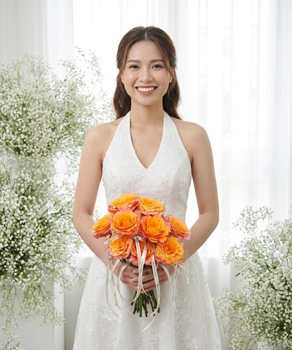 Sunset Bridal Rose Bouquet - 98 FLOWERS