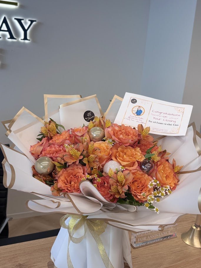 Sunset Glow Bouquet - 98 FLOWERS