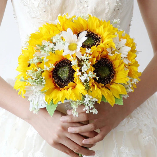 Sunshine Sunflower Wedding Bouquet - 98 FLOWERS