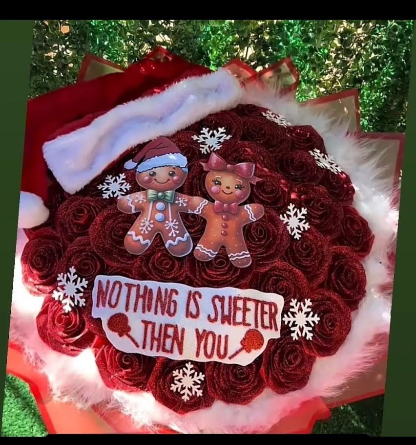 Sweet Gingerbread Christmas Bouquet - 98 FLOWERS