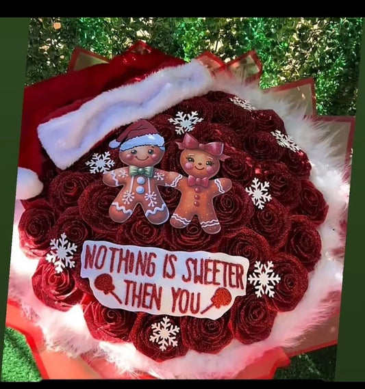Sweet Gingerbread Christmas Bouquet - 98 FLOWERS