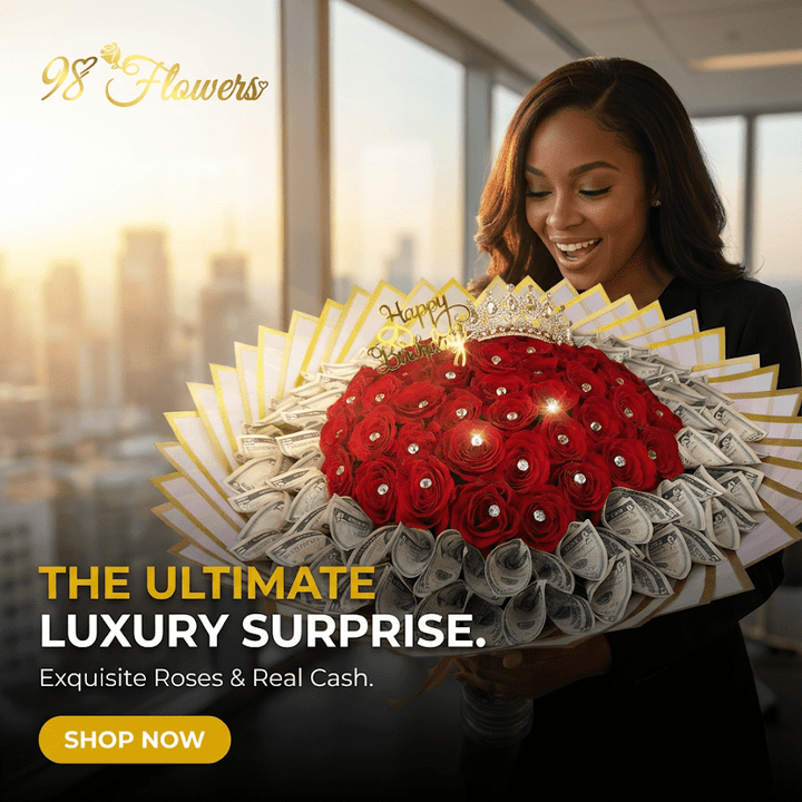 Ultimate Luxury Money Rose Bouquet – Crown Edition
