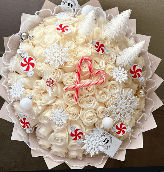 White Christmas Candy Bouquet - 98 FLOWERS