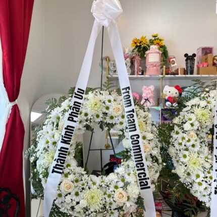 All White Funeral Wreath  