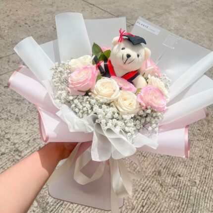50 Red Rose with Money Flowers