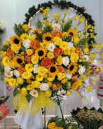 Sunshine Celebration Standee mixed flower bouquet 