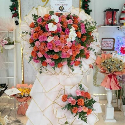 Grand Opening Elegance Standee mixed flower bouquet 