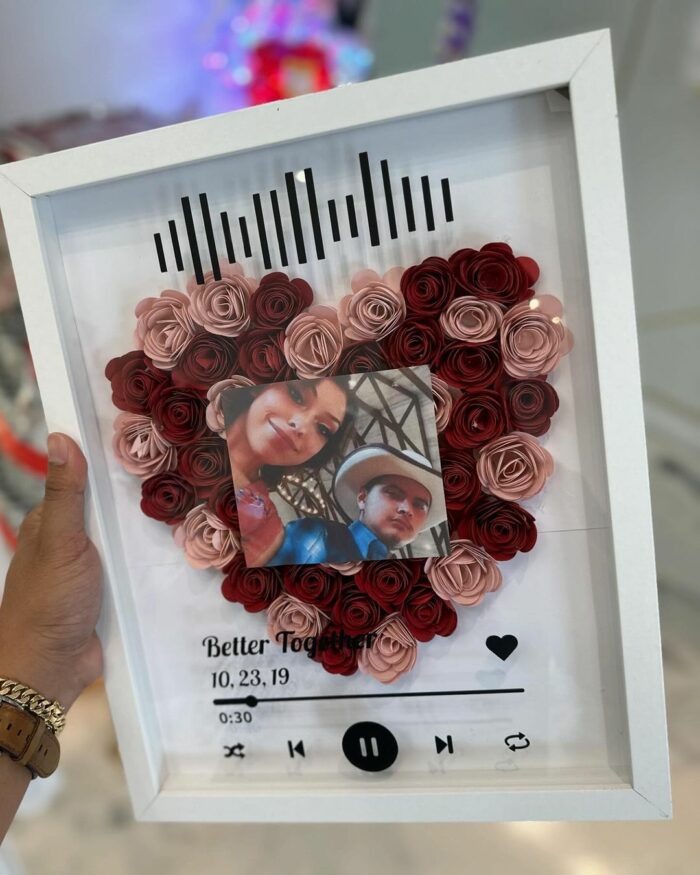 Heartfelt Harmony Flower Shadow Box red roses 