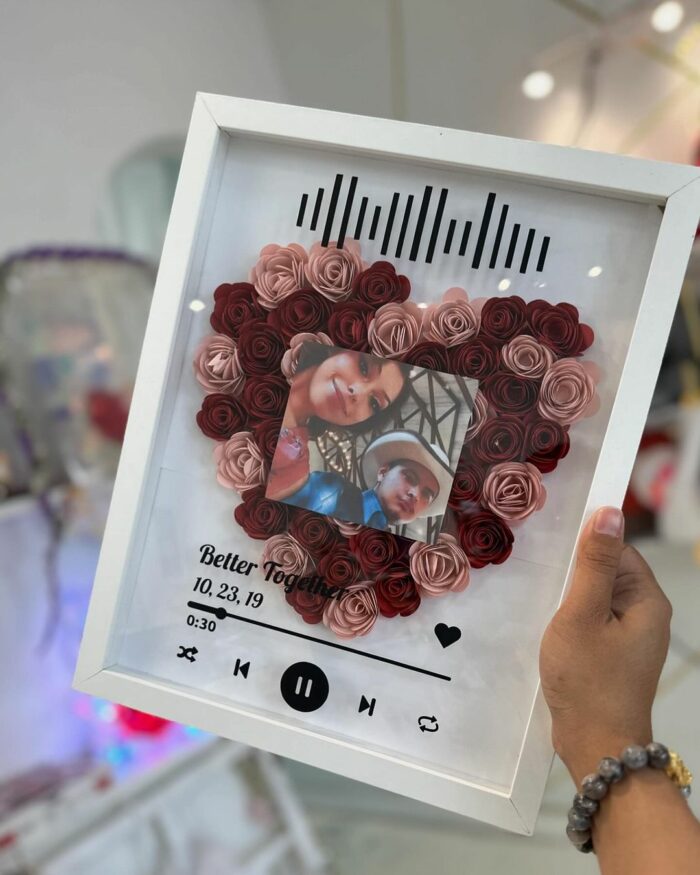 Heartfelt Harmony Flower Shadow Box red roses 