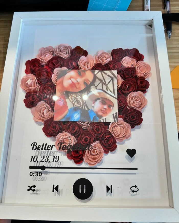 Heartfelt Harmony Flower Shadow Box red roses 