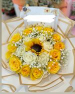 Sunny Delight Bouquet bouquet of yellow roses, rounded bouquet, yellow rose bouquet 