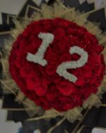 Golden Aura Numbered Rose Display red roses, rounded bouquet 