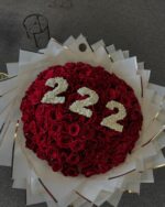 Numerical Elegance Red Rose Bouquet red roses, rounded bouquet 