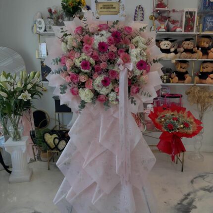 Pink Elegance Grand Opening DisplaySunflower & Rose Heart Box  