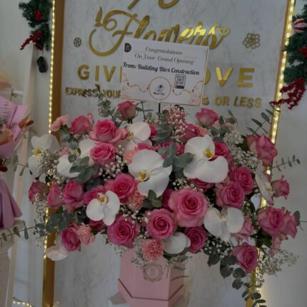 Blushing Orchid Grand Opening ArrangementSunflower & Rose Heart Box  