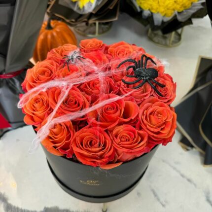 Spooky Halloween Rose Arrangement orange flower 