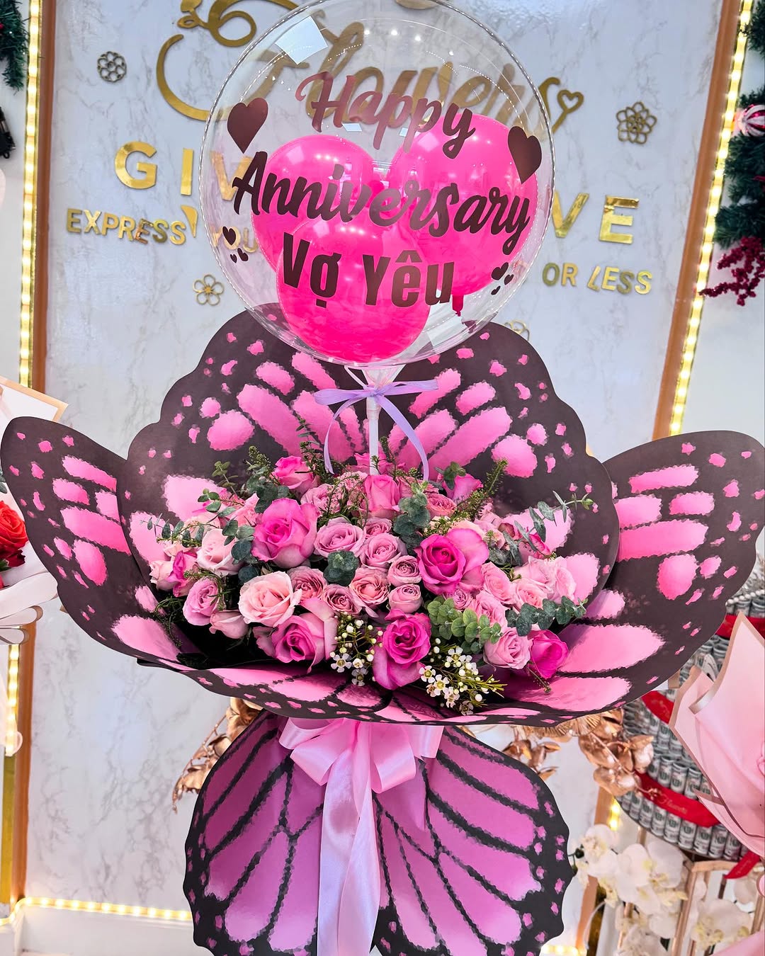 Butterfly Balloon Anniversary Bouquet  