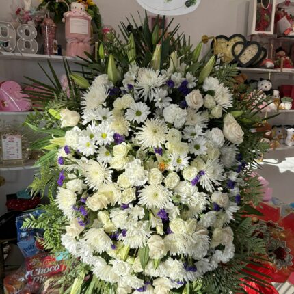 Eternal Peace Standing WreathRosé Romance – Bold Pink Rose Bouquet  