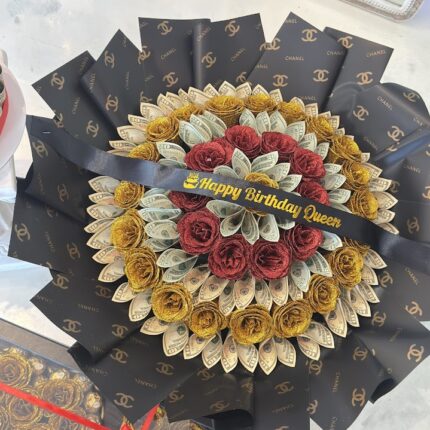 Sweet Fortune Money Bouquet – Pink Coach Edition   Queen Luxe Money BouquetSweet Fortune Money Bouquet – Pink Coach Edition