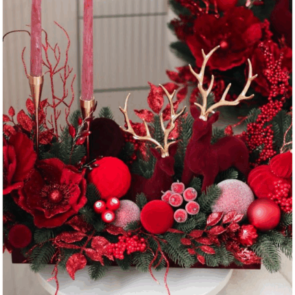 Royal Velvet Reindeer Centerpiece  