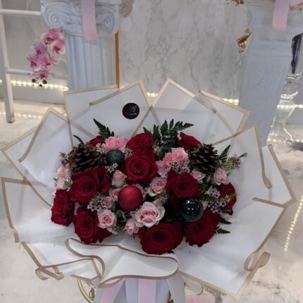 Crimson Joy Bouquet – Festive Edition Crimson Joy Bouquet – Festive Edition