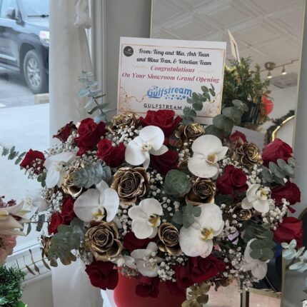 Grand Orchid Gold Luxe Arrangement  