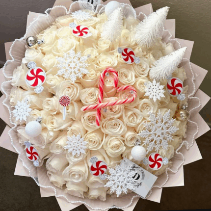 White Christmas Candy Bouquet  