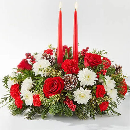 Holiday Glow CenterpieceMerry Red Luxe Bouquet  