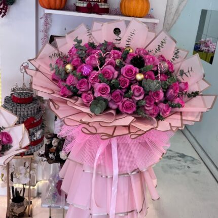 Grand Pink ChristmasPink Noel Celebration Bouquet  