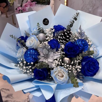 Blue Frost Christmas BouquetRed Noel Bouquet  