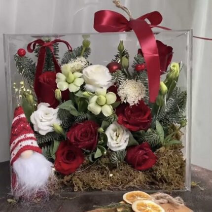Santa’s Garden BoxCrimson Noel Bouquet  