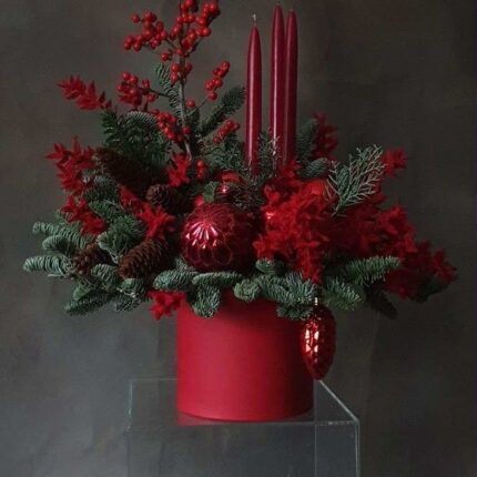 Scarlet Elegance Centerpiece  