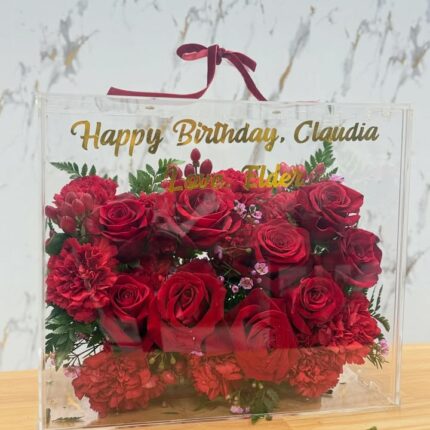 Crimson Wish Acrylic Rose Box  