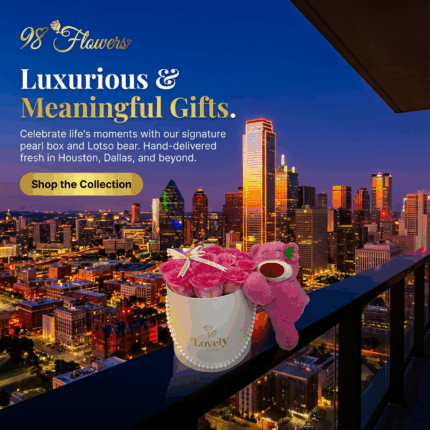 Lovely White Pearl Rose Box & Pink Bear50 Roses & 50 Bills Celebration Money Bouquet  